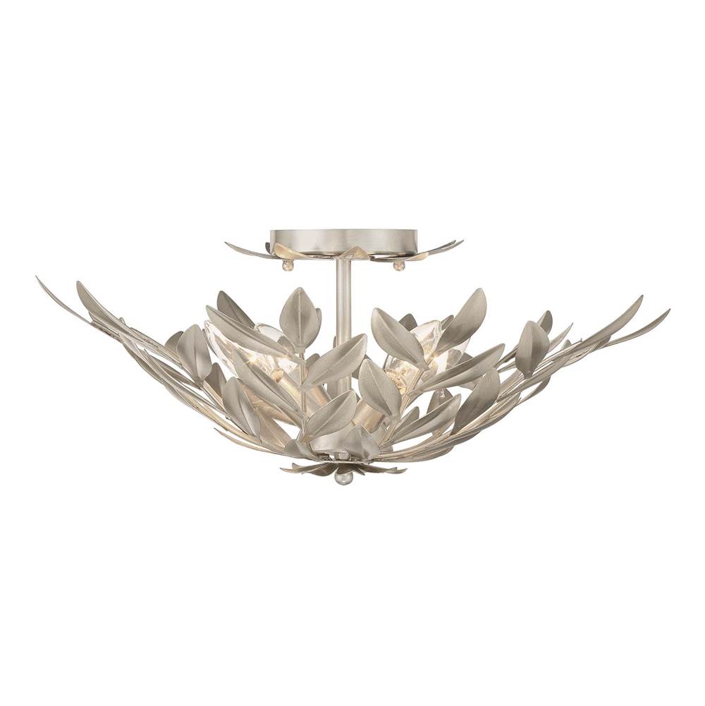 Crystorama 560-SA Antique Silver Broche 4 Light Antique Silver Semi Flush Mount Image 5