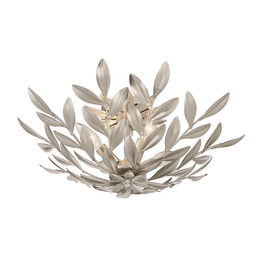 Crystorama 560-SA Antique Silver Broche 4 Light Antique Silver Semi Flush Mount Image 4
