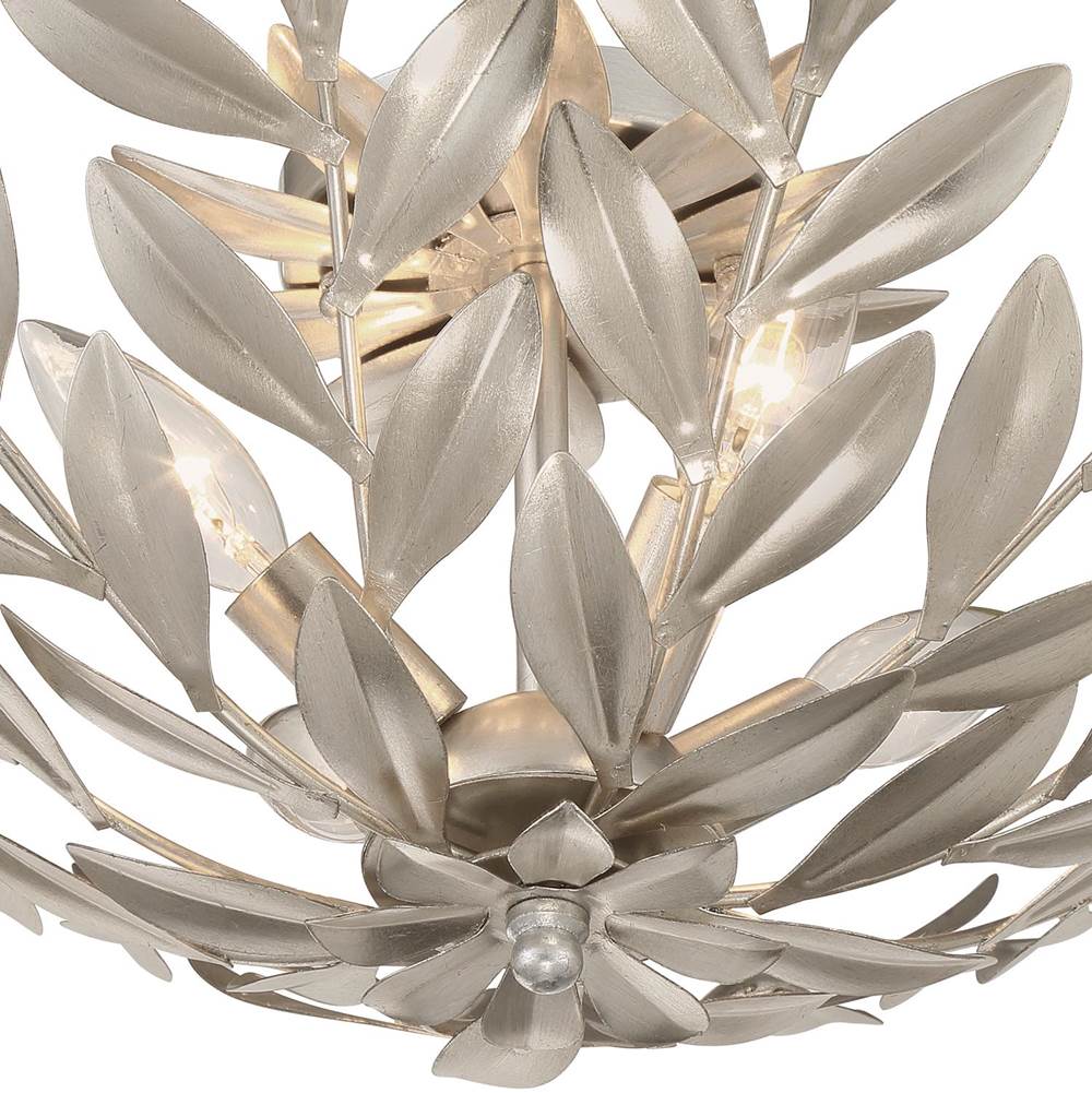 Crystorama 560-SA Antique Silver Broche 4 Light Antique Silver Semi Flush Mount Image 3
