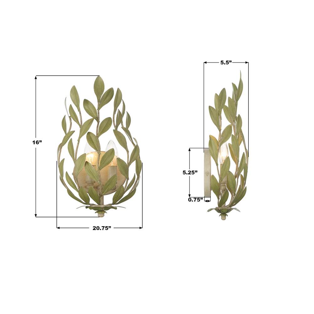 Crystorama 561-CT Champagne Green Tea Broche 8.25'' Champagne Green Tea Sconce Image 3