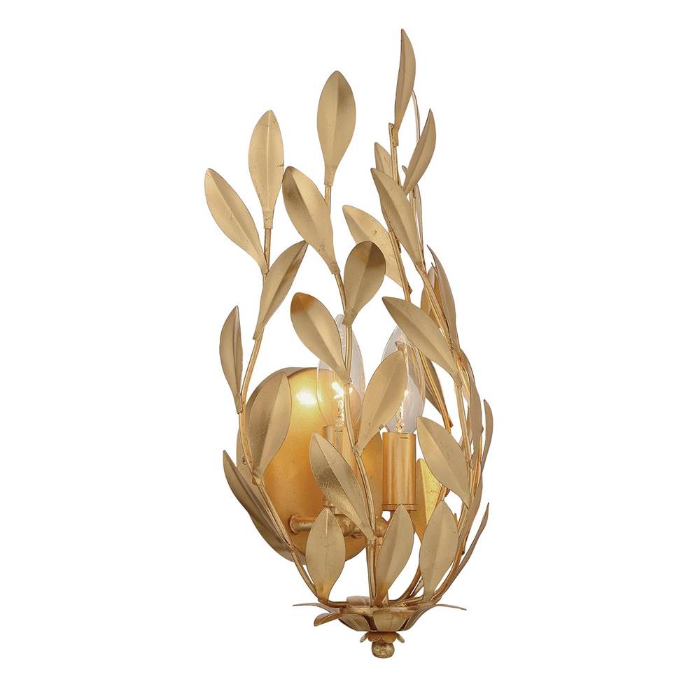 Crystorama 561-GA Antique Gold Broche 2 Light Antique Gold Sconce Image 6