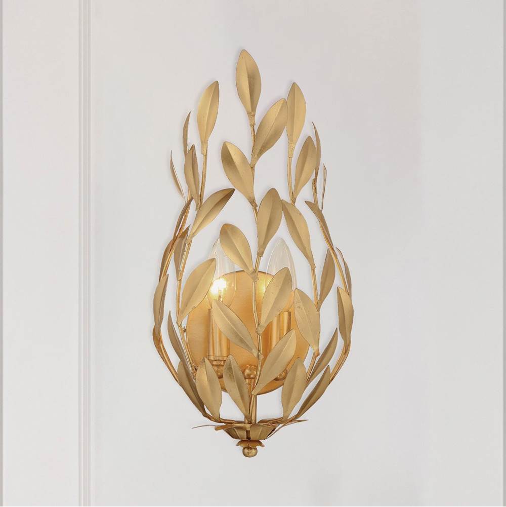 Crystorama 561-GA Antique Gold Broche 2 Light Antique Gold Sconce Image 3