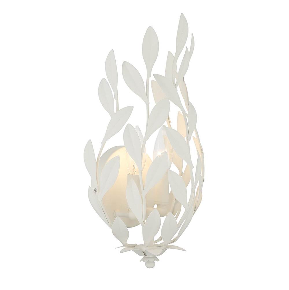 Crystorama 561-MT Matte White Broche 1 Light Matte White Sconce Image 5