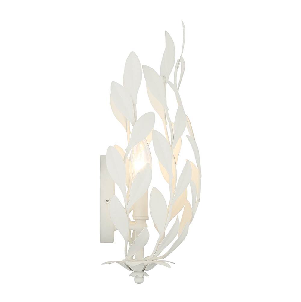 Crystorama 561-MT Matte White Broche 1 Light Matte White Sconce Image 4