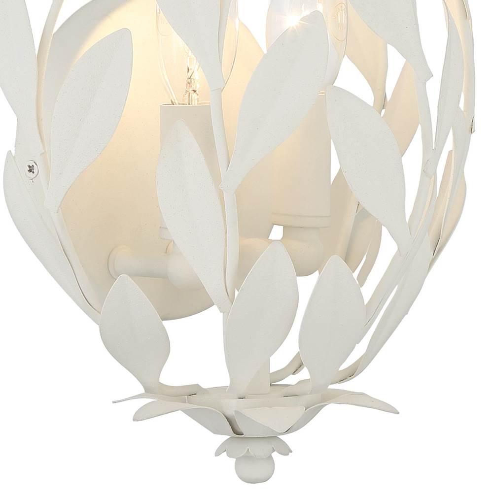 Crystorama 561-MT Matte White Broche 1 Light Matte White Sconce Image 3