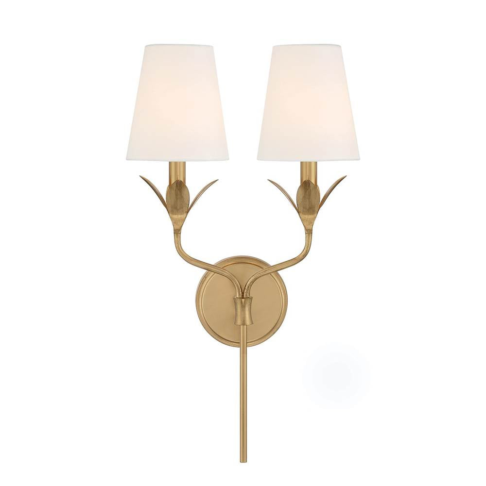 Crystorama 562-GA Antique Gold Broche 2 Light Antique Gold Sconce Image 1
