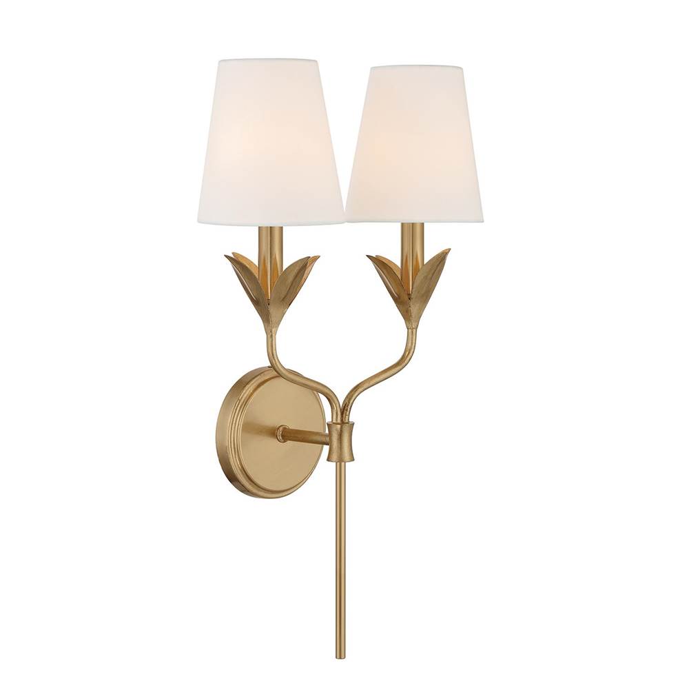 Crystorama 562-GA Antique Gold Broche 2 Light Antique Gold Sconce Image 5