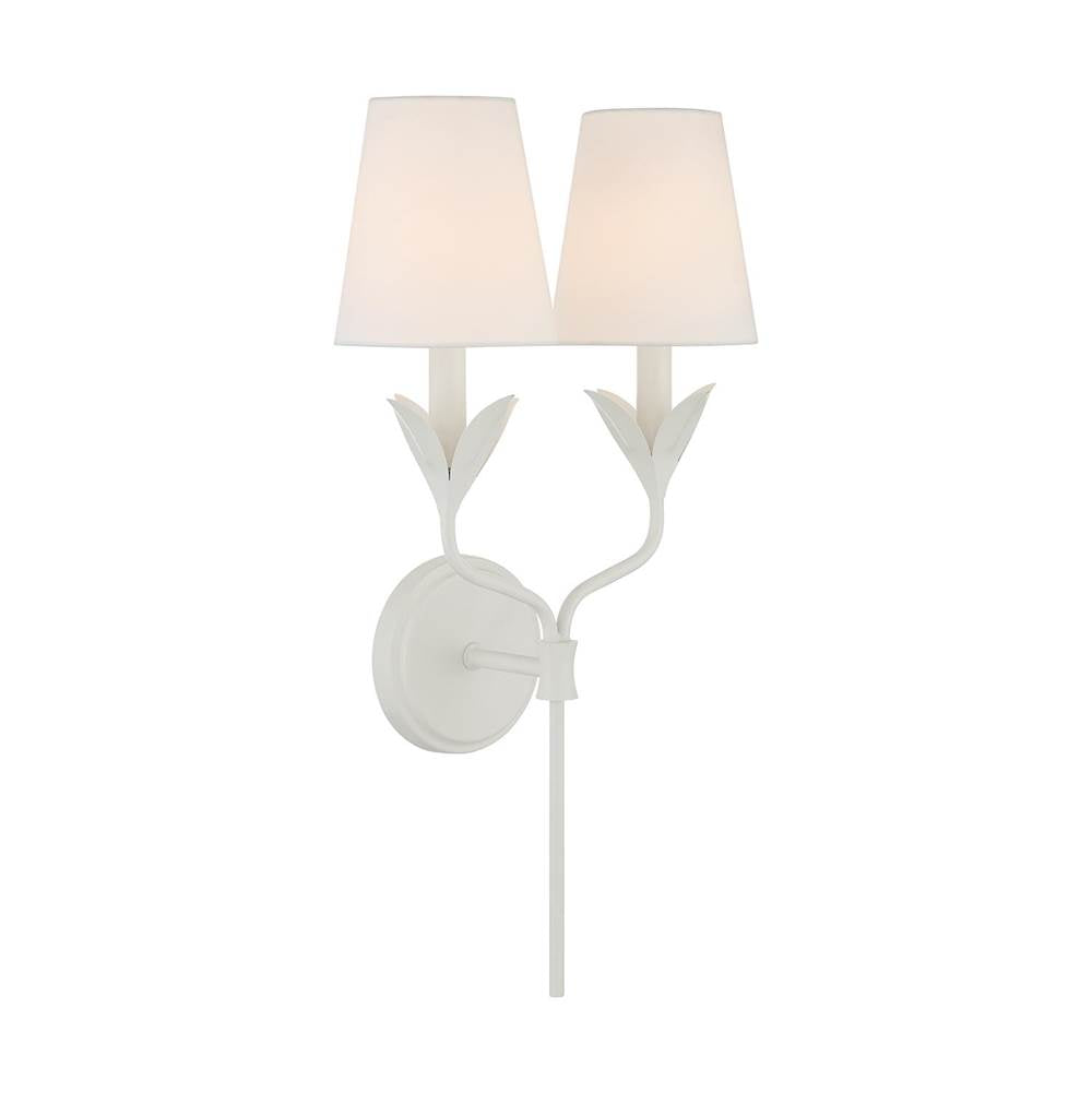 Crystorama 562-MT Matte White Broche 2 Light Matte White Sconce Image 5