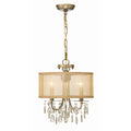 Crystorama 5623-AB Antique Brass Hampton 3 Light Antique Brass Etruscan Crystal Drum Shade Mini Chandelier Image 1