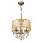 Crystorama 5623-AB Antique Brass Hampton 3 Light Antique Brass Etruscan Crystal Drum Shade Mini Chandelier Image 6