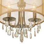 Crystorama 5623-AB Antique Brass Hampton 3 Light Antique Brass Etruscan Crystal Drum Shade Mini Chandelier Image 3