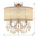 Crystorama 5623-AB Antique Brass Hampton 3 Light Antique Brass Etruscan Crystal Drum Shade Mini Chandelier Image 2