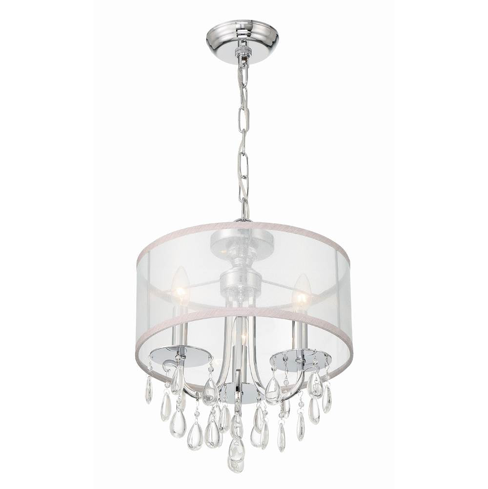 Crystorama 5623-CH Polished Chrome Hampton 3 Light Polished Chrome Clear Crystal Drum Shade Mini Chandelier Image 6