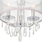 Crystorama 5623-CH Polished Chrome Hampton 3 Light Polished Chrome Clear Crystal Drum Shade Mini Chandelier Image 3