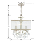 Crystorama 5623-CH Polished Chrome Hampton 3 Light Polished Chrome Clear Crystal Drum Shade Mini Chandelier Image 2