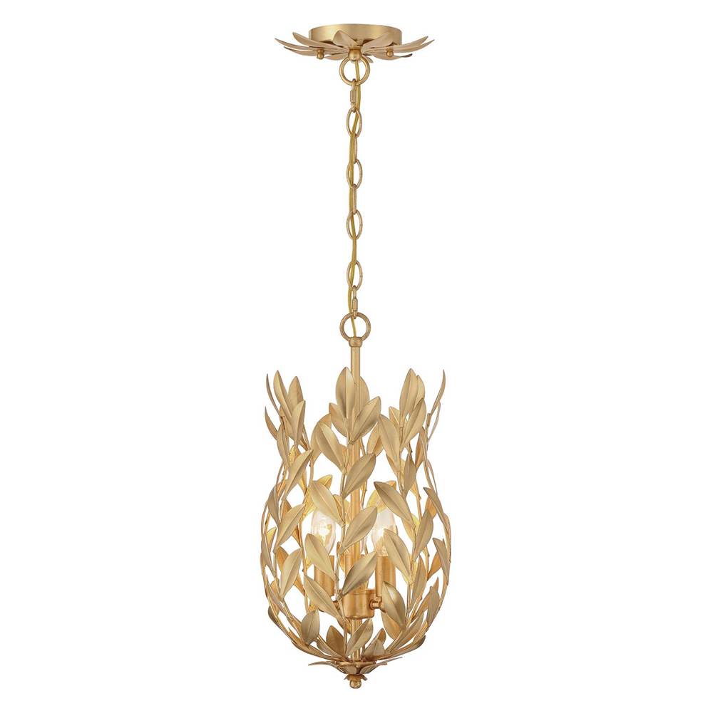 Crystorama 563-GA Antique Gold Broche 3 Light Antique Gold Mini Pendant Image 7