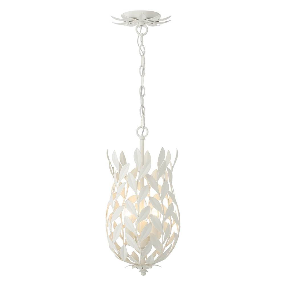Crystorama 563-MT Matte White Broche 3 Light Matte White Mini Pendant Image 6