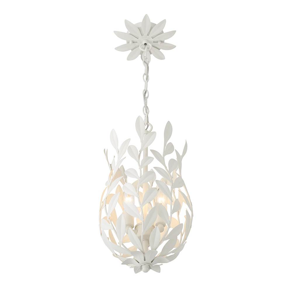 Crystorama 563-MT Matte White Broche 3 Light Matte White Mini Pendant Image 5