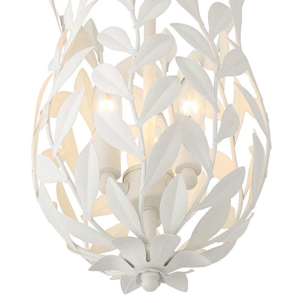 Crystorama 563-MT Matte White Broche 3 Light Matte White Mini Pendant Image 4