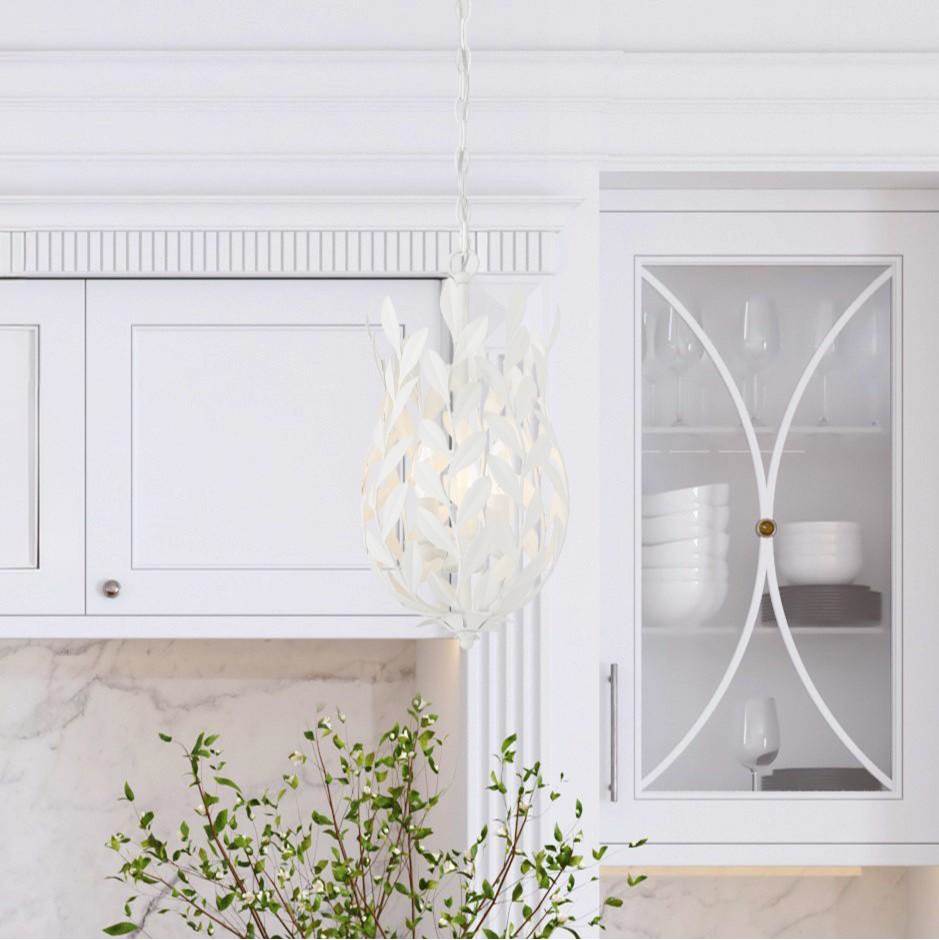 Crystorama 563-MT Matte White Broche 3 Light Matte White Mini Pendant Image 2