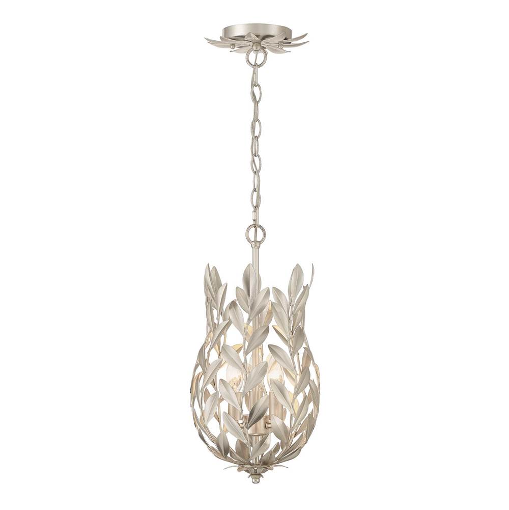 Crystorama 563-SA Antique Silver Broche 3 Light Antique Silver Mini Pendant Image 6