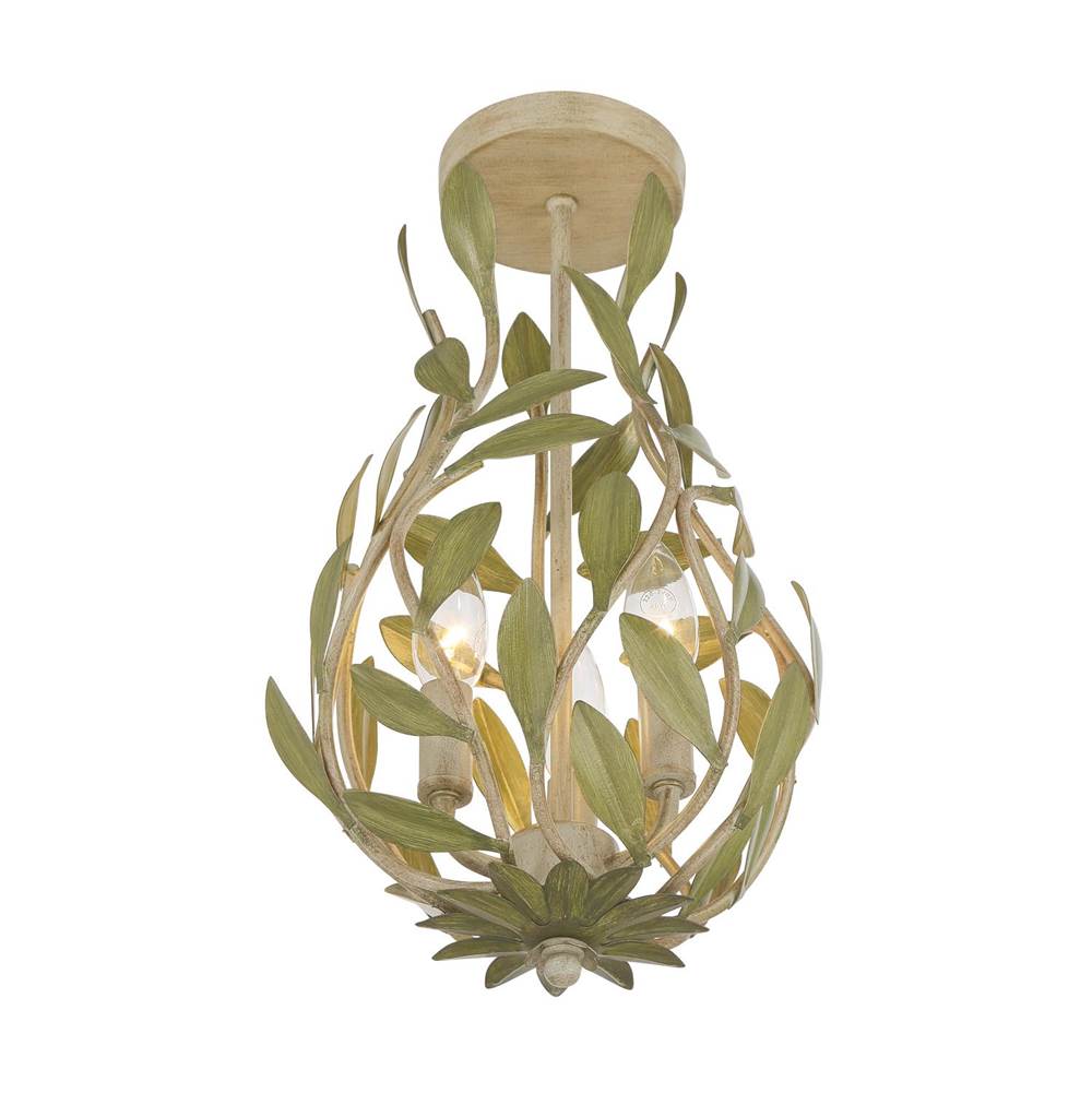 Crystorama 565-CT_CEILING Champagne Green Tea Broche 9'' Champagne Green Tea Semi Flush Mount Image 6