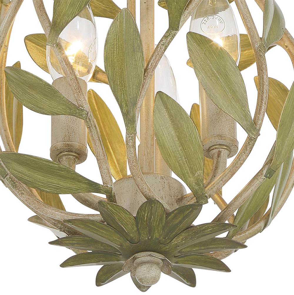 Crystorama 565-CT_CEILING Champagne Green Tea Broche 9'' Champagne Green Tea Semi Flush Mount Image 5