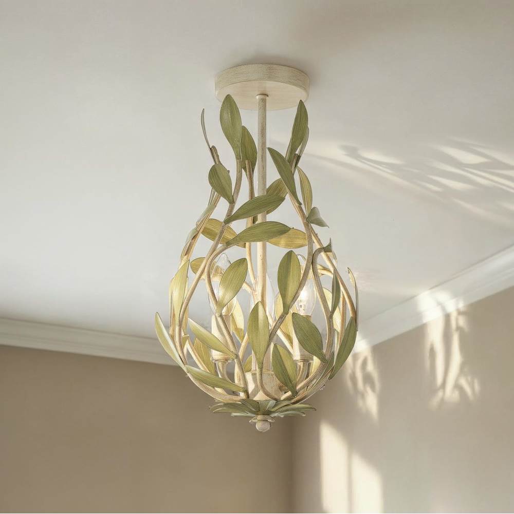 Crystorama 565-CT_CEILING Champagne Green Tea Broche 9'' Champagne Green Tea Semi Flush Mount Image 4