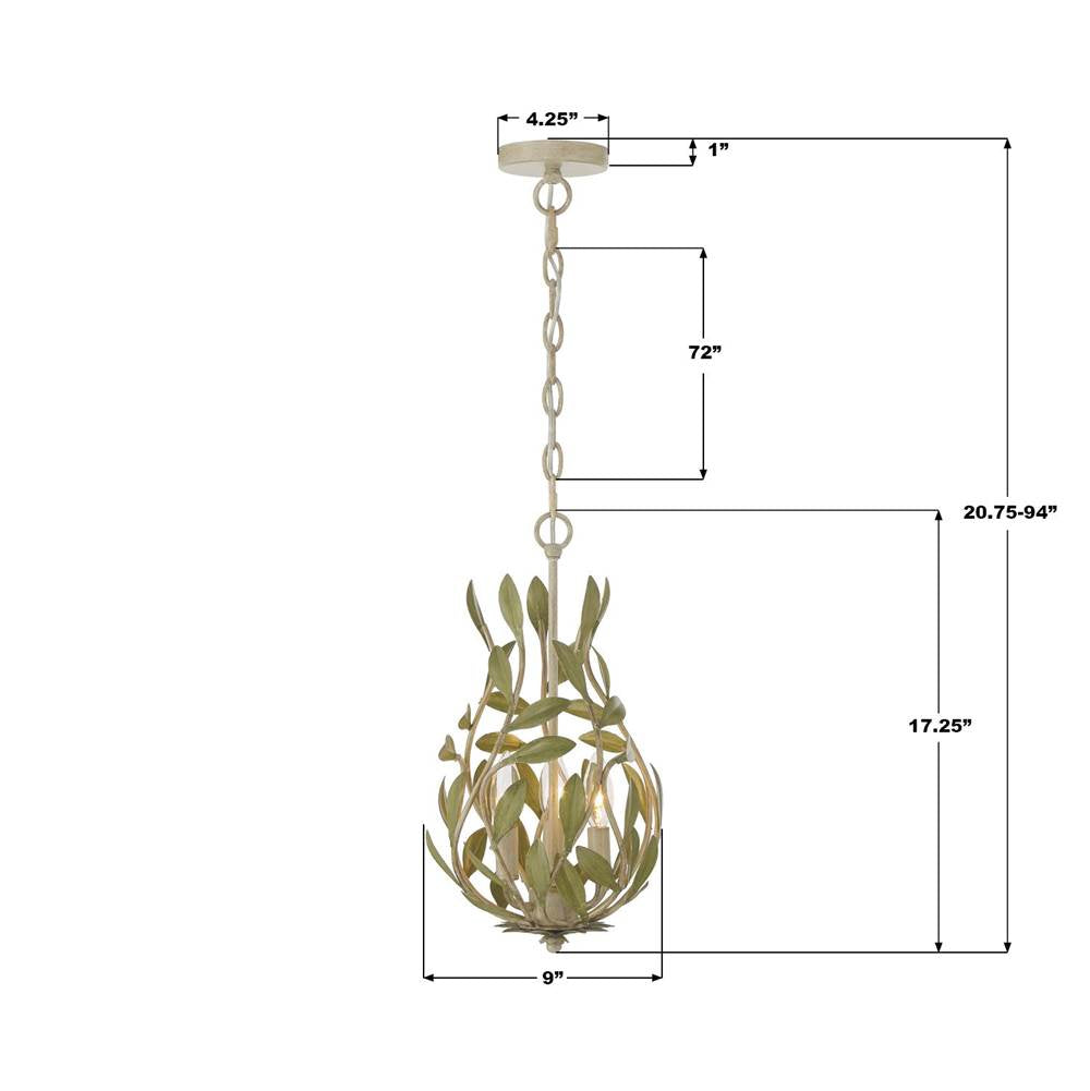 Crystorama 565-CT Champagne Green Tea Broche 9'' Champagne Green Tea Chandelier Image 3
