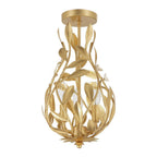 Crystorama Broche 9'' Champagne Green Tea Semi Flush Mount