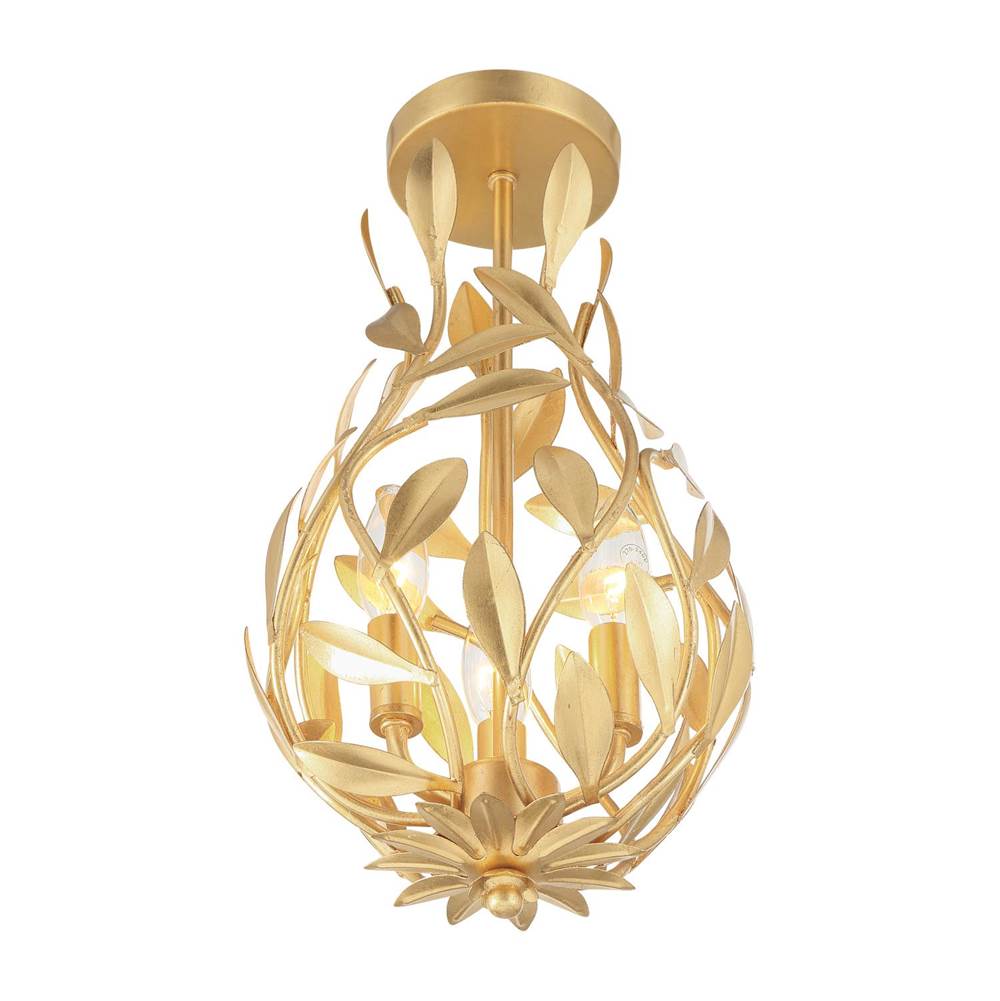 Crystorama 565-GA_CEILING Antique Gold Broche 9'' Antique Gold Semi Flush Mount Image 5