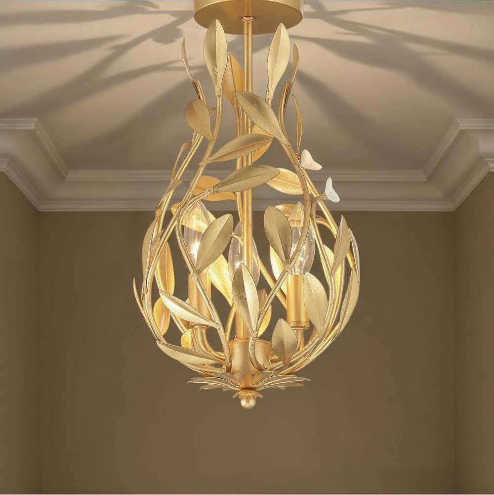 Crystorama 565-GA_CEILING Antique Gold Broche 9'' Antique Gold Semi Flush Mount Image 3