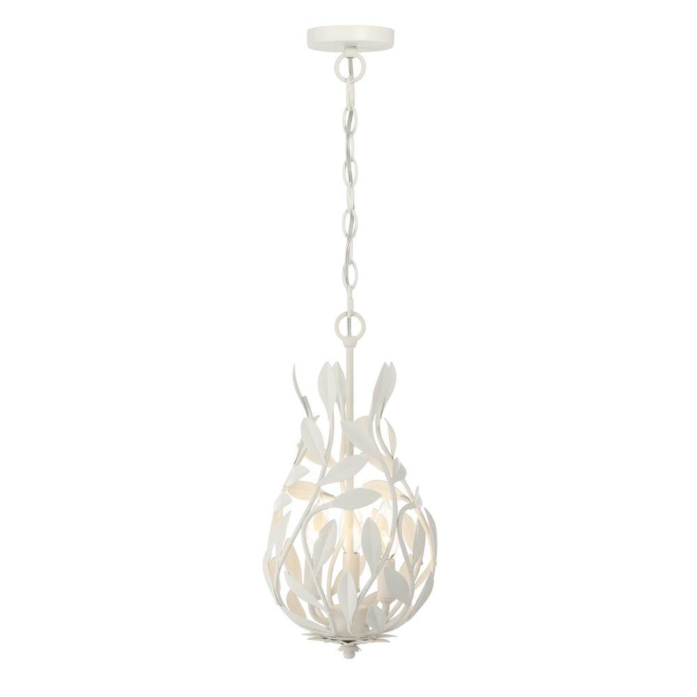 Crystorama 565-MT Matte White Broche 9'' Matte White Chandelier Image 6