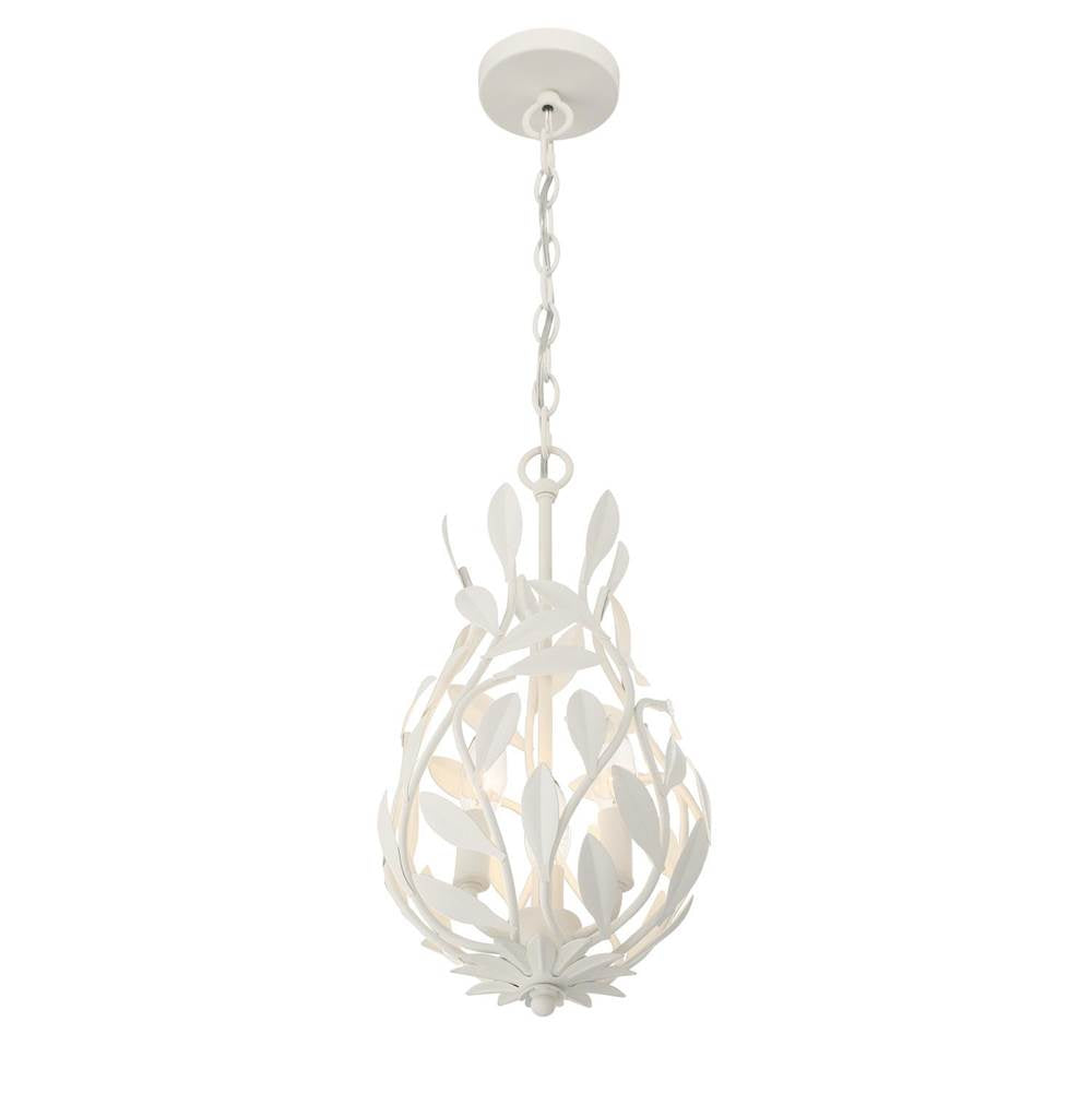 Crystorama 565-MT Matte White Broche 9'' Matte White Chandelier Image 5