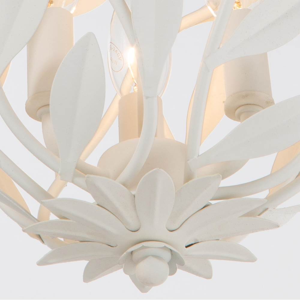 Crystorama 565-MT Matte White Broche 9'' Matte White Chandelier Image 4