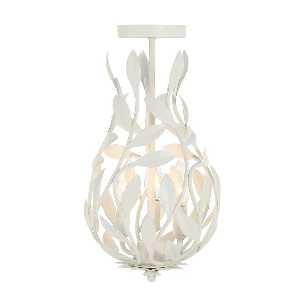 Crystorama 565-MT_CEILING Matte White Broche 9'' Matte White Semi Flush Mount Image 6