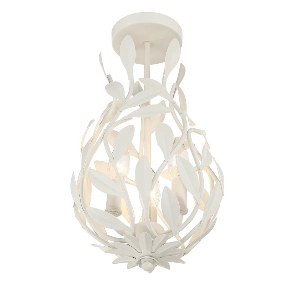 Crystorama 565-MT_CEILING Matte White Broche 9'' Matte White Semi Flush Mount Image 5