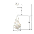 Crystorama 565-MT Matte White Broche 9'' Matte White Chandelier Image 2