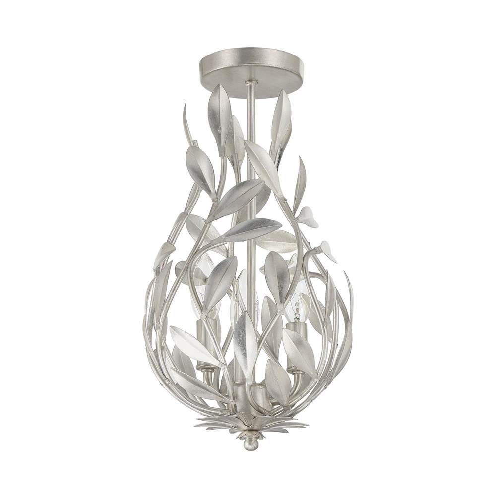 Crystorama Broche 9'' Champagne Green Tea Semi Flush Mount