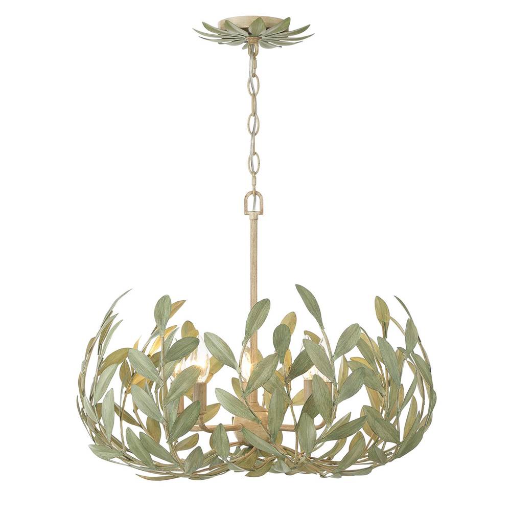 Crystorama 566-CT Champagne Green Tea Broche 5 Light Champagne Green Tea Chandelier Image 5