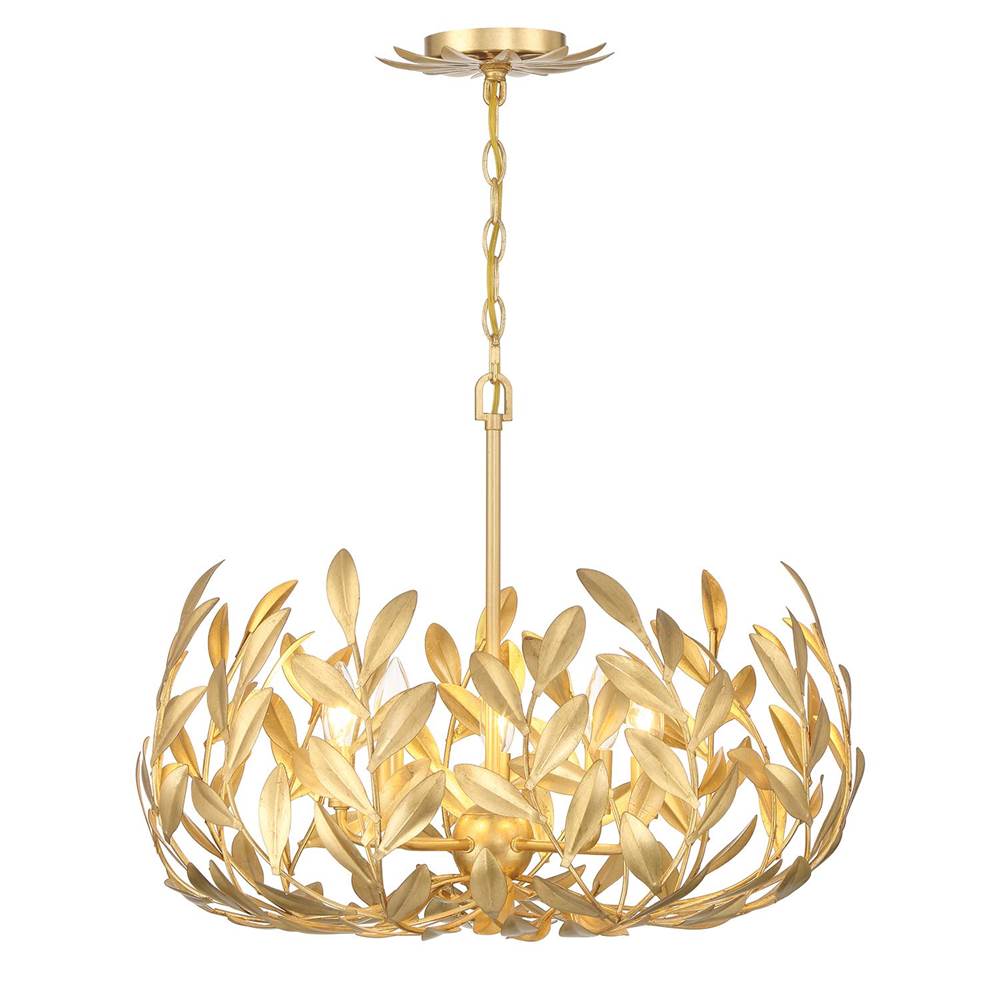 Crystorama 566-GA Antique Gold Broche 5 Light Antique Gold Chandelier Image 7