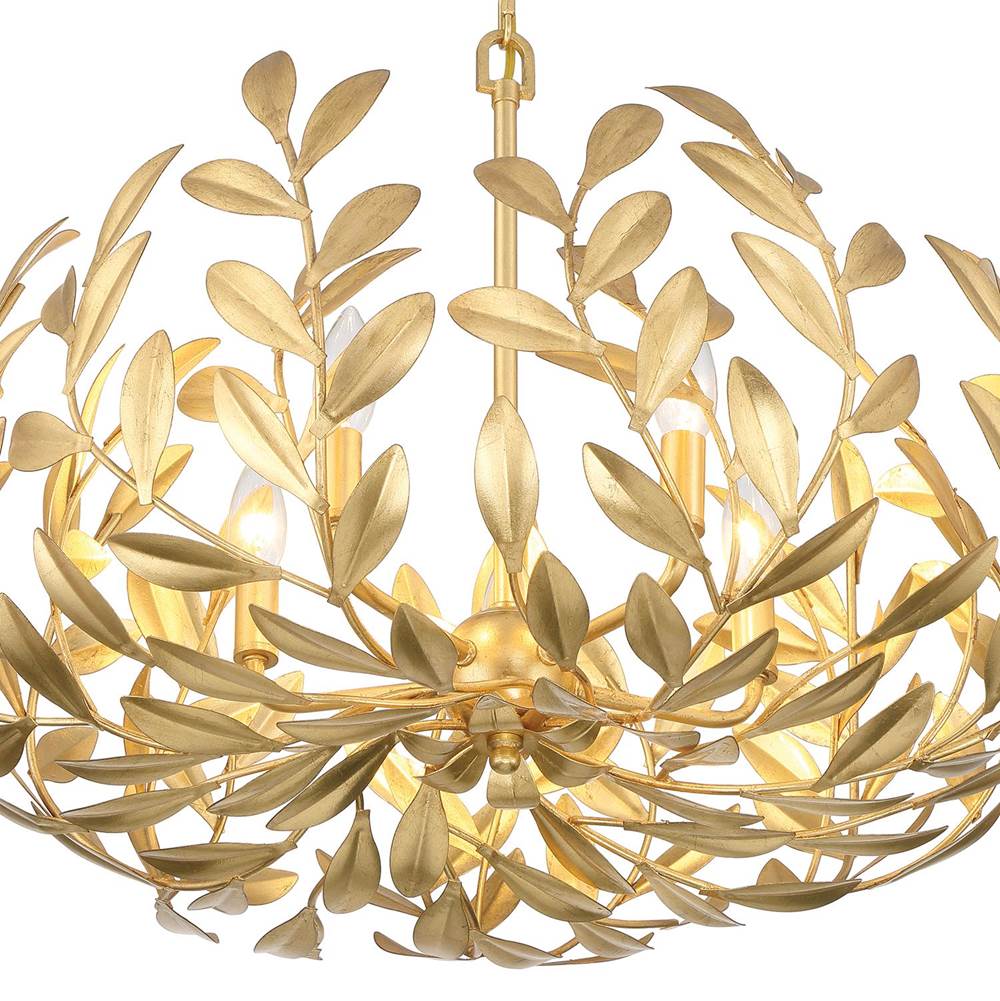 Crystorama 566-GA Antique Gold Broche 5 Light Antique Gold Chandelier Image 5
