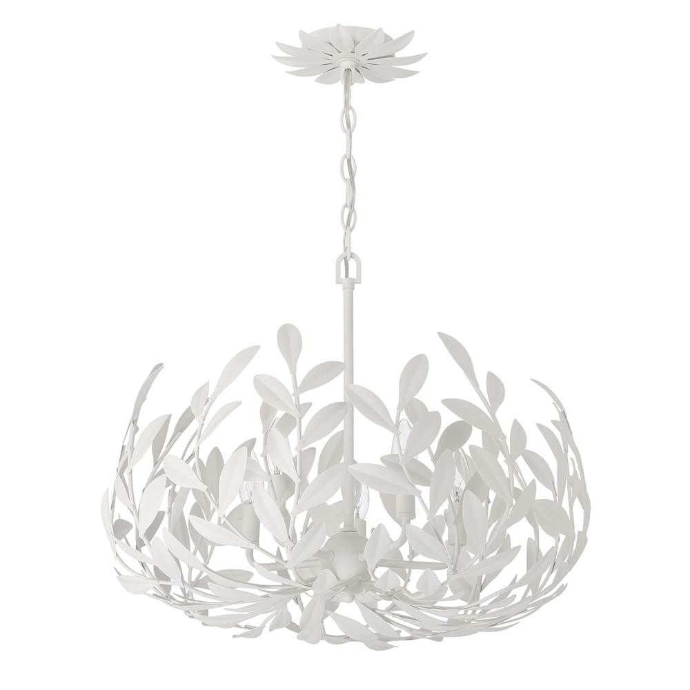 Crystorama Broche 5 Light Champagne Green Tea Chandelier
