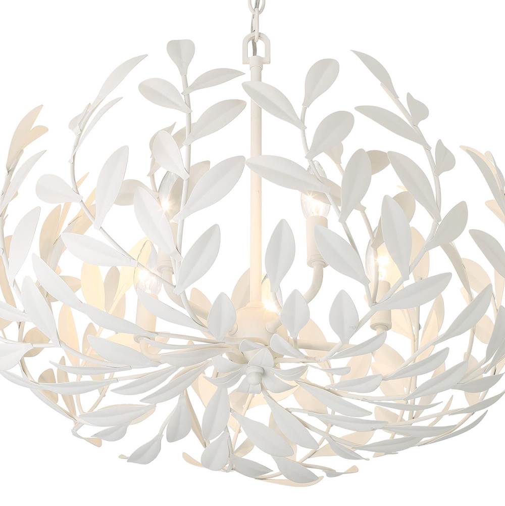 Crystorama 566-MT Matte White Broche 5 Light Matte White Chandelier Image 5