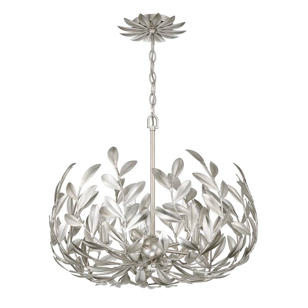Crystorama Broche 5 Light Champagne Green Tea Chandelier