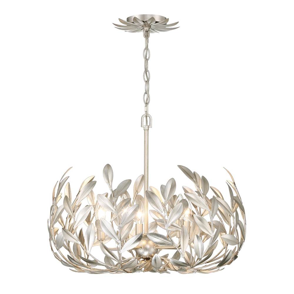 Crystorama 566-SA Antique Silver Broche 5 Light Antique Silver Chandelier Image 7