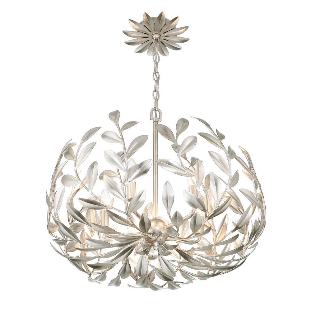 Crystorama 566-SA Antique Silver Broche 5 Light Antique Silver Chandelier Image 6