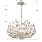 Crystorama 566-SA Antique Silver Broche 5 Light Antique Silver Chandelier Image 3