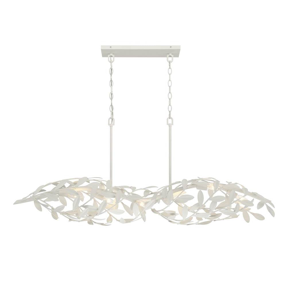 Crystorama 567-MT Matte White Broche 50.5'' Matte White Linear Chandelier Image 6