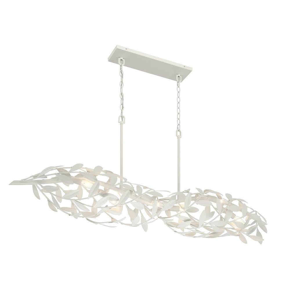 Crystorama 567-MT Matte White Broche 50.5'' Matte White Linear Chandelier Image 5